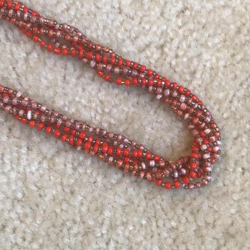 Multi Strand Beaded Necklace, 26”
